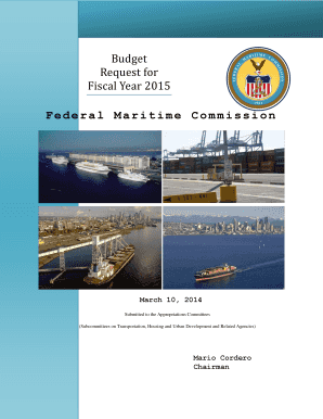 Fiscal Year 2015 Budget Estimates submitted to the Appropriations Subcommittees FY 2015 Budget Request submitted to OMB - fmc