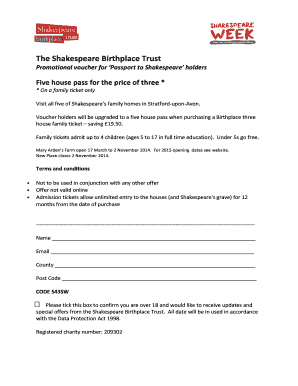 Ms word ticket template - The Shakespeare Birthplace Trust promotional voucher - shakespeareweek org