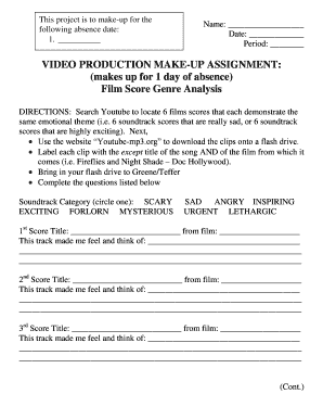 Video production contract pdf - VIDEO PRODUCTION MAKE-UP ASSIGNMENT makes up for 1 day