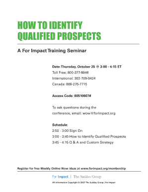 How To IdenTIfy QualIfIed ProsPecTs - For Impact - forimpact