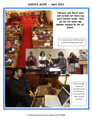 SAINTS ALIVE - April 2014 - St. Andrew's Presbyterian Church ... - standrewsislington