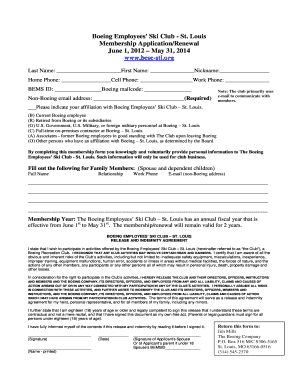 Fillable Online besc-stl 2013 Membership bformb only rev3 - bBoeingb Employees Ski Club - St bb ...