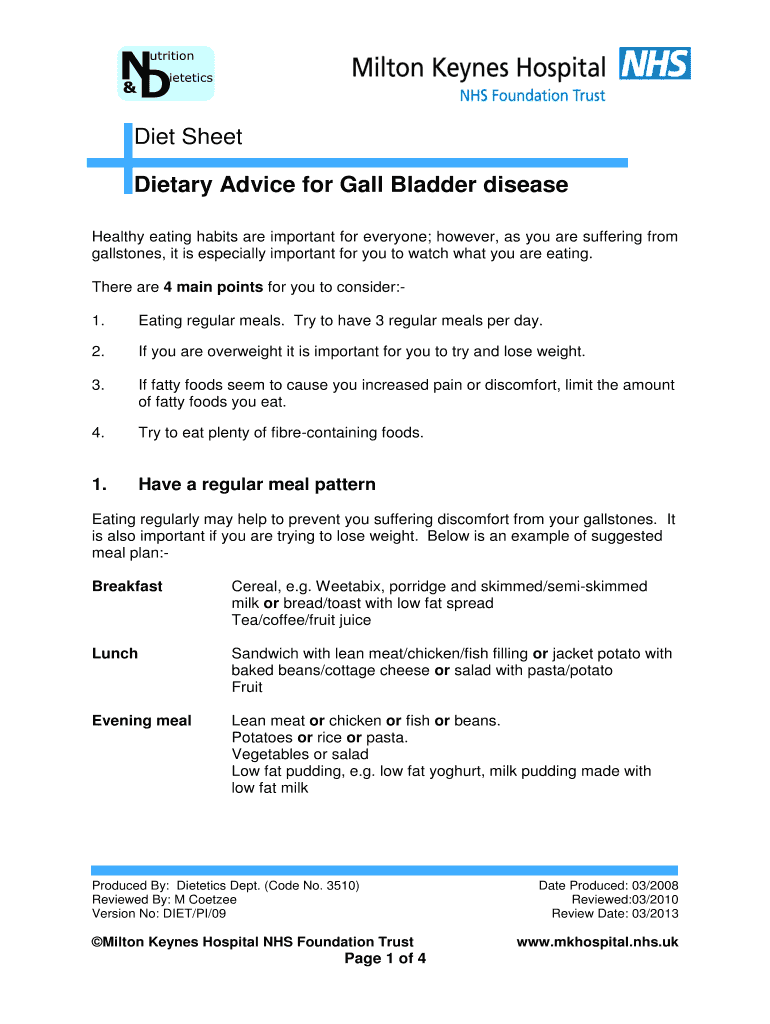 Low Fat Diet For Gallbladder Disease Care Instructions Fill And Sign 