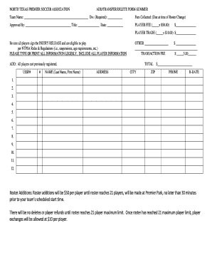 North Texas Premier Soccer - Fill Online, Printable, Fillable, Blank ...