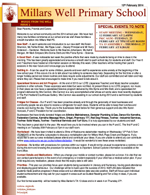 WORDS FROM THE WELL Dear Parents Friends and Carers - millarswellps wa edu