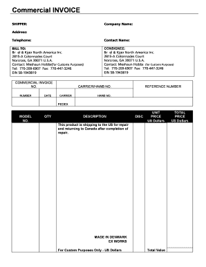 Dhl invoice template - BCommercial INVOICEb - Brel amp Kjr