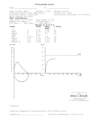 Vitalograph Micro Sample Report Vitalograph Micro Sample Report