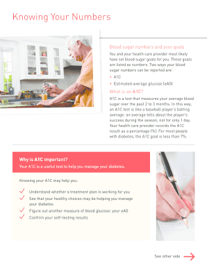 Printable a1c chart - Knowing Your Numbers - Lilly for Better Health