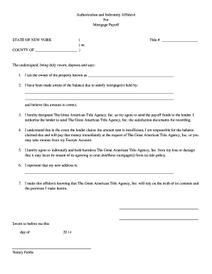 Affidavit of truth form pdf - Affidavit for Mortgage Payoff - The Great American Title