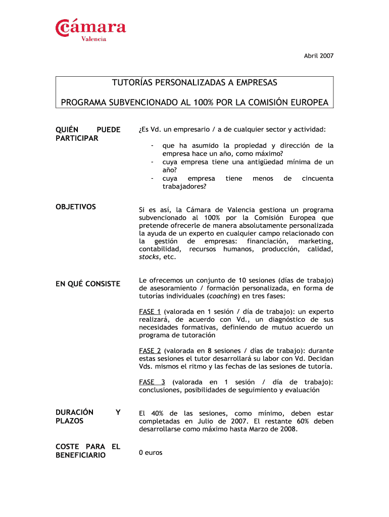 TUTORAS PERSONALIZADAS A EMPRESAS Vista previa en la página 1