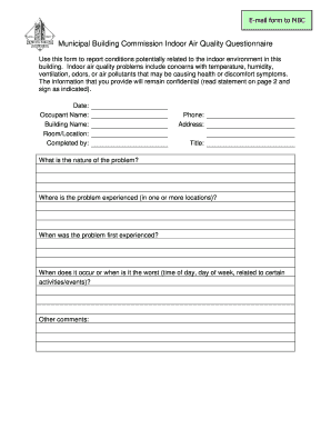 Fillable Online Municipal Building Commission Indoor Air Quality ...