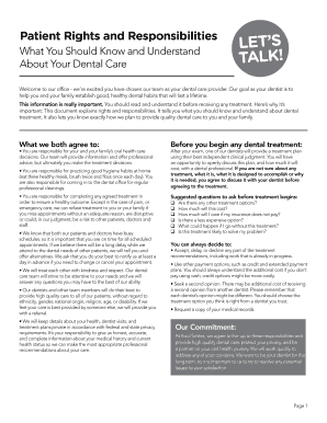 Fillable Online Patient Rights and Responsibilities LETS - Kool Smiles ...