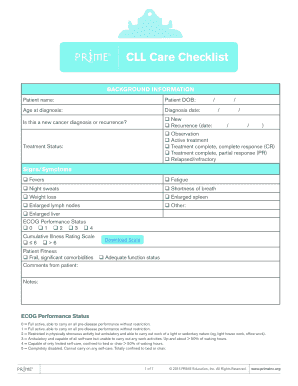 CLL Care Checklist - CME Toolkit