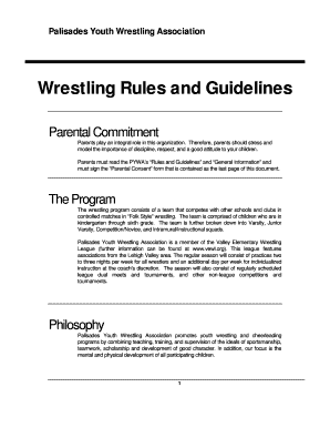 Fillable Online palisadesyouthwrestling Wrestling Rules and Guidelines ...