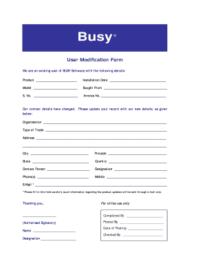 User Modification Form - Busy Accounting Software - busyaccountingsoftware