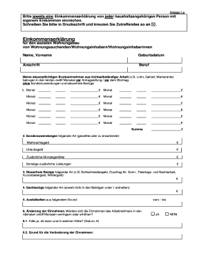 Einkommenserkl rung f r den Antragsteller