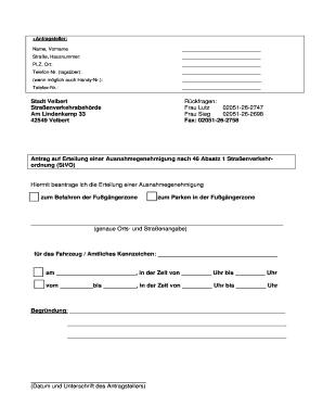 Antrag auf Befahren der Fu g ngerzone - Stadt Velbert