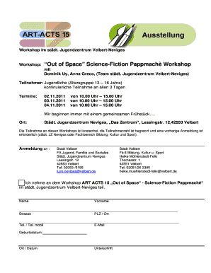 Anmeldung Workshop ART ACTS 15 Anmeldung Science-Fiction stdt JZ V-Nevigesdoc