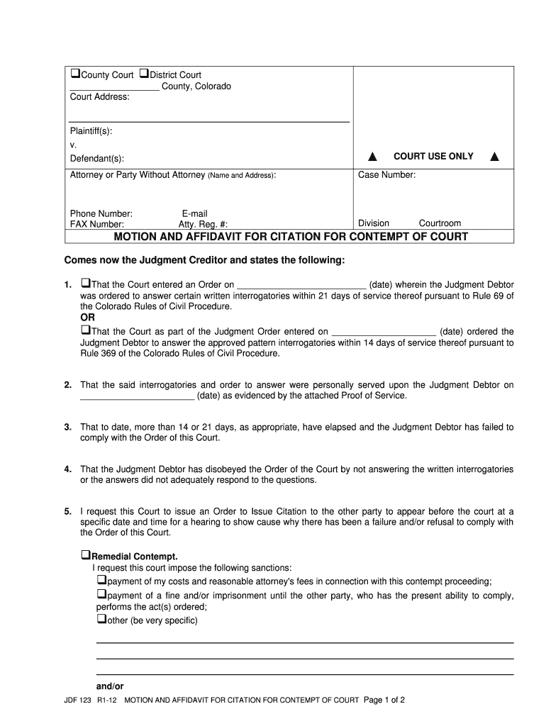 County Court District Court County, Colorado Court Address: Plaintiff(s): v - courts state co Preview on Page 1