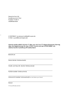 Hiermit widerrufen ichwir den von miruns