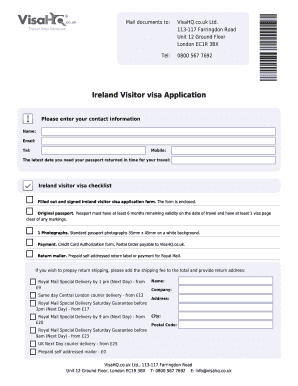 BIrelandb Visitor visa Application - ireland visahq co