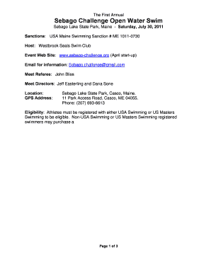 Sebago Challenge Open Water Swim - Portland Porpoise Swim Club