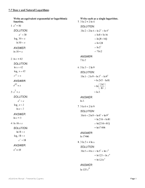 7 7 Base E And Natural Logarithms Answers Fill Online Printable Fillable Blank Pdffiller