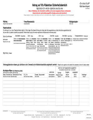 Antrag auf Kfz-Plaketten Sicherheitsbereich - K ln Bonn Airport