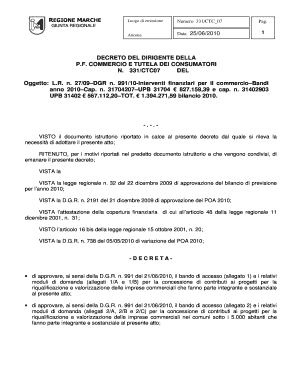 Decreto del Dirigente della PF Commercio e Tutela dei Consumatori n 331CTC07 del 25062010 - comune morrovalle mc