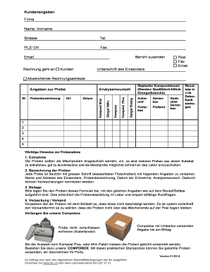 Auftrag fr Kompost und Grgutuntersuchungen