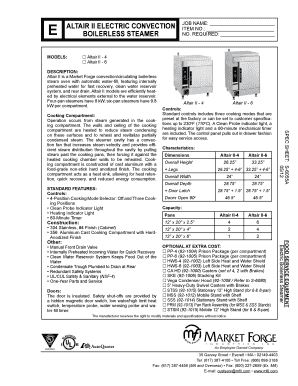 E ALTAIR II ELECTRIC CONVECTION BOILERLESS STEAMER NO