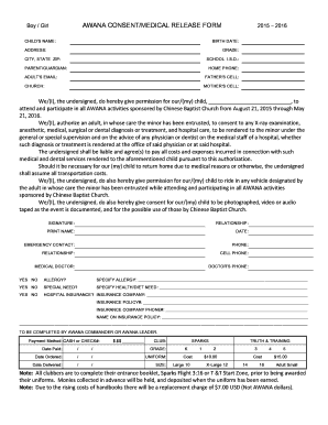 AWANA CONSENTMEDICAL RELEASE FORM - bcbchoustonbborgb