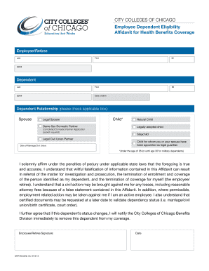 Employee Dependent Eligibility Affidavit