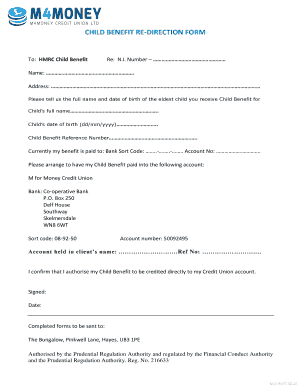 CHILD BENEFIT RE-DIRECTION FORM - m4mcu