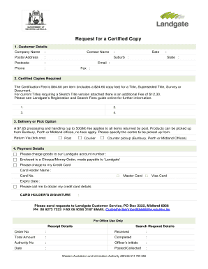 Request for a Certified Copy