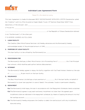 Individual bLoan Agreement Formb - bestcomgh