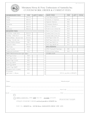 Phonak order forms - Custom Work Oder Formindd