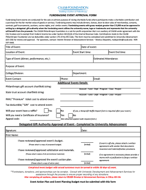 FUNDRAISING EVENT APPROVAL FORM - advancement csusb