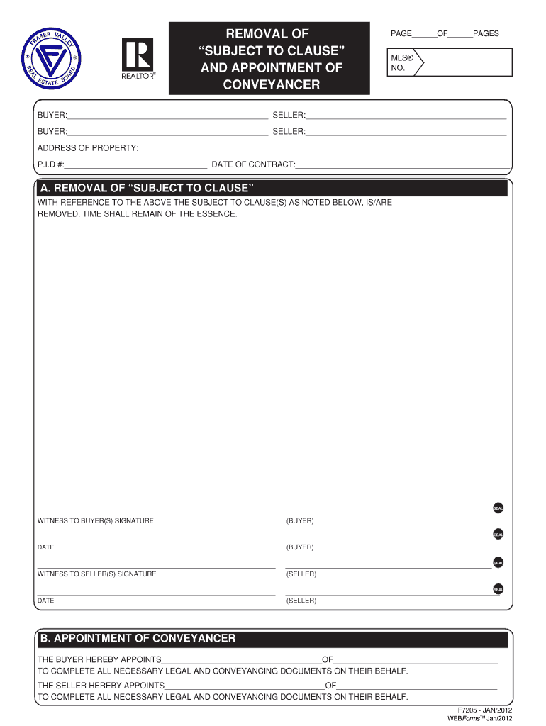 removal subject form Preview on Page 1.