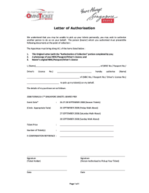 02 - Letter Of Authorisation - Singapore Grand Prix - singaporegp