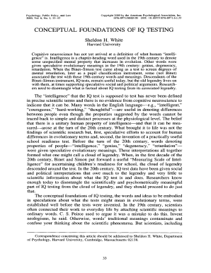 CONCEPTUAL FOUNDATIONS OF IQ TESTING