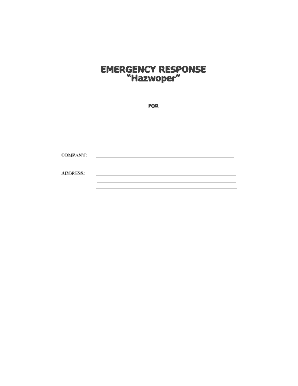 Fillable Online EMERGENCY RESPONSE Hazwoper - SafetyNetwork Fax Email ...
