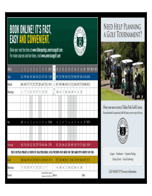 Tilden Park Golf Course Scorecard