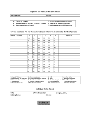 Fillable Online Inspection and Testing of Fire Alarm System Fax Email ...