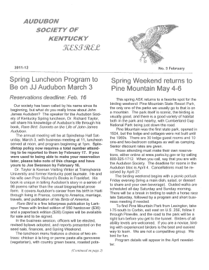KENTUCKY JeESg fREE - Audubon Society of Kentucky - audubonsocietyofky