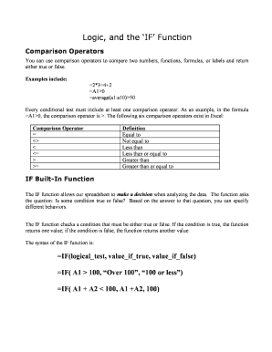 Logic and the IF Function - zeuscspacificuedu - zeus cs pacificu