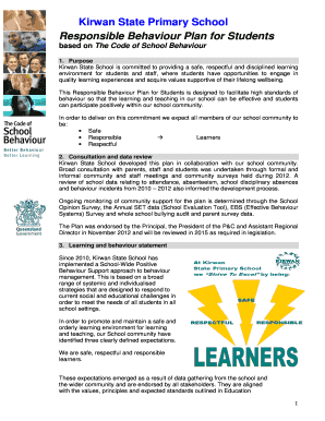 Kirwan SS Responsible Behaviour Plan - Kirwan State School - kirwanss eq edu