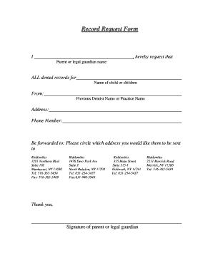 dental records request form edit fill print download