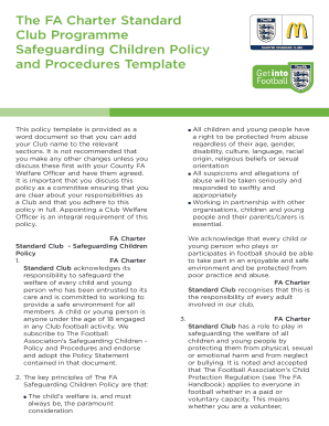 Create football cv online - Safeguarding children policy - Alresford Town Youth Football Club