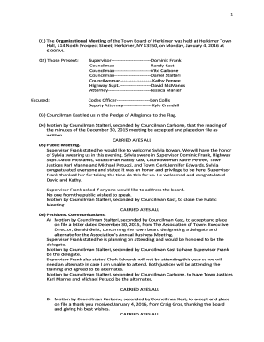 01) The Organizational Meeting of the Town ... - Town Of Herkimer - townofherkimer